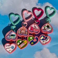 Load image into Gallery viewer, Mini Pink Heart Pocket World BAG CHARMS