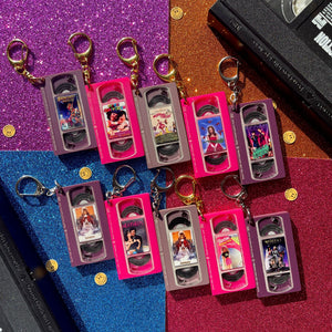 READY TO SHIP VHS KEYCHAIN - Pink/Purple