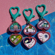 Load image into Gallery viewer, Mini Pink Heart Pocket World BAG CHARMS

