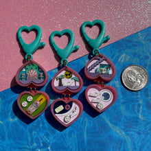 Load image into Gallery viewer, Mini Pink Heart Pocket World BAG CHARMS
