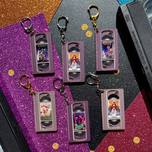 READY TO SHIP VHS KEYCHAIN - PURPLE