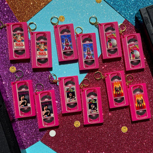 READY TO SHIP VHS EARRINGS - PINK