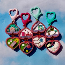 Load image into Gallery viewer, Mini Pink Heart Pocket World BAG CHARMS
