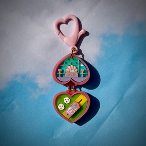 Mini Pink Heart Pocket World BAG CHARMS
