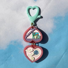 Load image into Gallery viewer, Mini Pink Heart Pocket World BAG CHARMS
