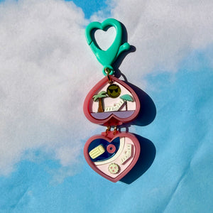 Mini Pink Heart Pocket World BAG CHARMS