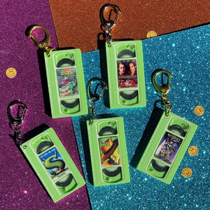 READY TO SHIP VHS KEYCHAIN - GREEN