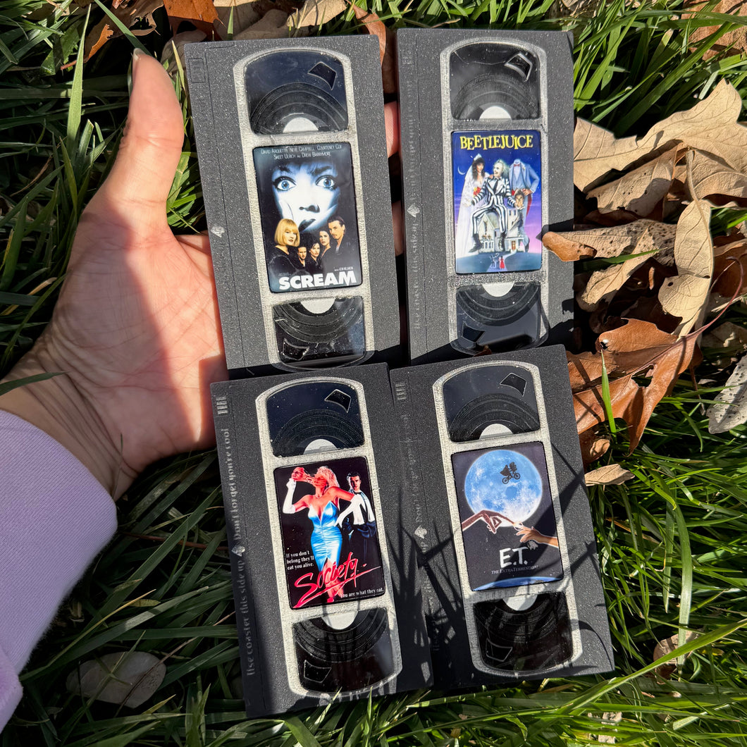 SECONDS VHS Coasters - BLACK