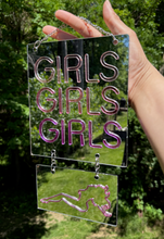 Load image into Gallery viewer, Girls Girls Girls Mirrored Wall Hanging *TWO SIZES!*
