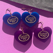 Load image into Gallery viewer, Twitchy Witchy Pocket World Heart Dangles
