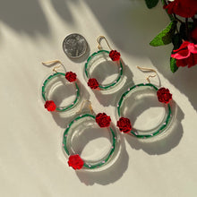 Load image into Gallery viewer, Kiss from a Rose Circle Hoops

