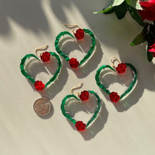 Load image into Gallery viewer, Kiss from a Rose Heart Hoops

